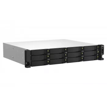 QNAP TS-1264U-RP NAS stovo (2U) Intel® Celeron® 8 GB DDR4 0 TB QNAP QTS Aliuminis, Juoda