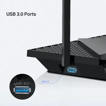 TP-Link Archer AX5400 belaidis maršrutizatorius, Wi-Fi 6, dviejų juostų (2,4 GHz / 5 GHz), Ethernet LAN, juodas, stalinis/sieninis