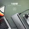 Dockavimo stotelė Axagon HMC-4KX3 USB-C 5Gbps centras, 3x USB-A, 2x HDMI, DP, RJ-45, SD/microSD, garsas, PD 100W, kabelis 40cm