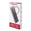 Dockavimo stotelė Axagon HMC-4KX3 USB-C 5Gbps centras, 3x USB-A, 2x HDMI, DP, RJ-45, SD/microSD, garsas, PD 100W, kabelis 40cm