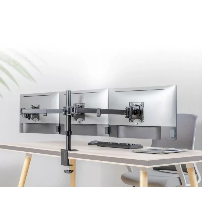 Stalinis monitoriaus laikiklis Gembird MA-D3-01, 1 ranka, VESA 75x75–100x100, iki 7 kg, 17–27 colių ekranams, juodas