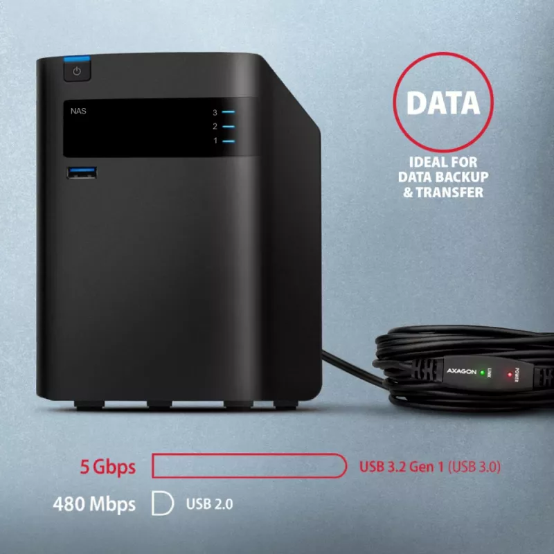 Aktyvus USB 3.2 Gen 1 ilginimo kabelis Axagon ADR-310 10 m