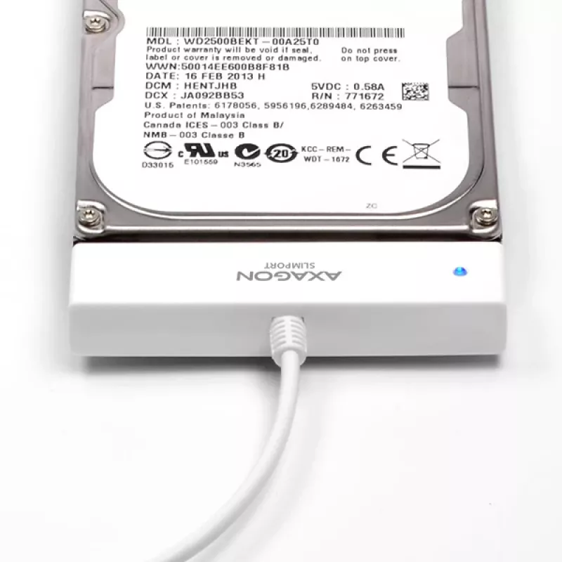 Axagon ADSA-1S USB 2.0 – 2,5 colio SATA HDD/SSD adapteris, baltas