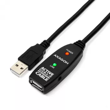 Axagon ADR-210 aktyvus USB 2.0 A-M -> A-F prailginimo kartotuvinis laidas 10 m