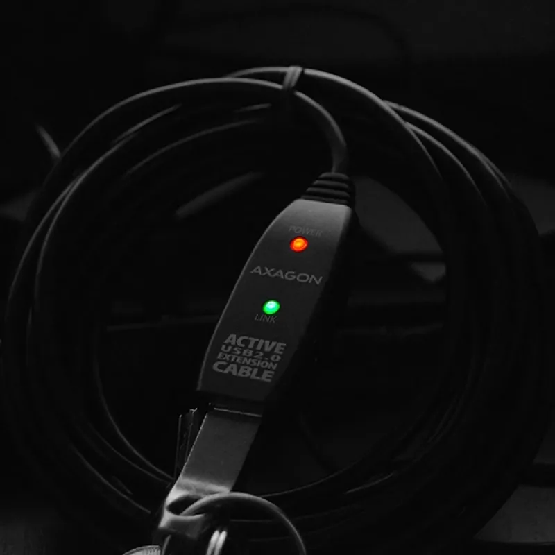 Axagon ADR-210 aktyvus USB 2.0 A-M -> A-F prailginimo kartotuvinis laidas 10 m