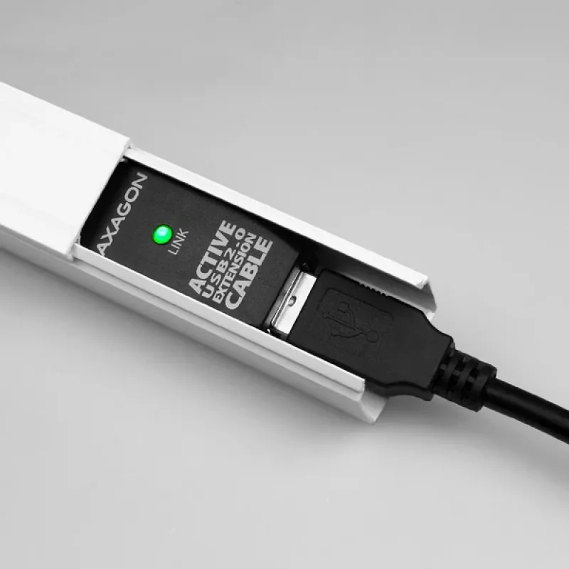 Axagon ADR-210 aktyvus USB 2.0 A-M -> A-F prailginimo kartotuvinis laidas 10 m