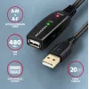 Aktyvus USB 2.0 ilginimo kabelis Axagon ADR-220 20 m (A-M -> A-F)