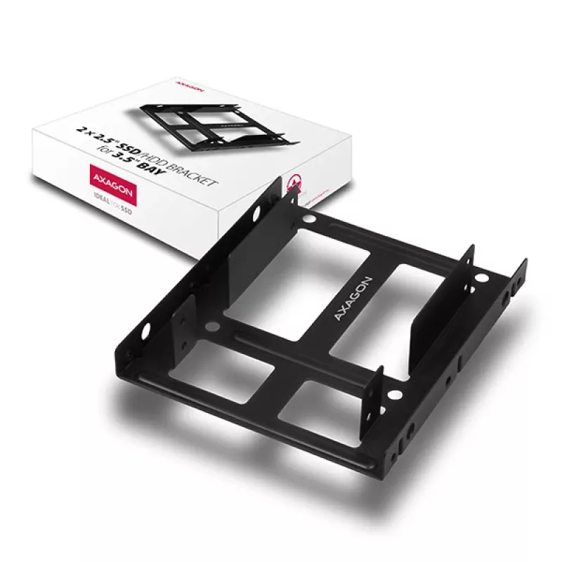 Axagon RHD-225 metalinis laikiklis 2x 2,5 colio HDD/SSD į 3,5 colio lizdą, su ventiliatoriaus tvirtinimu