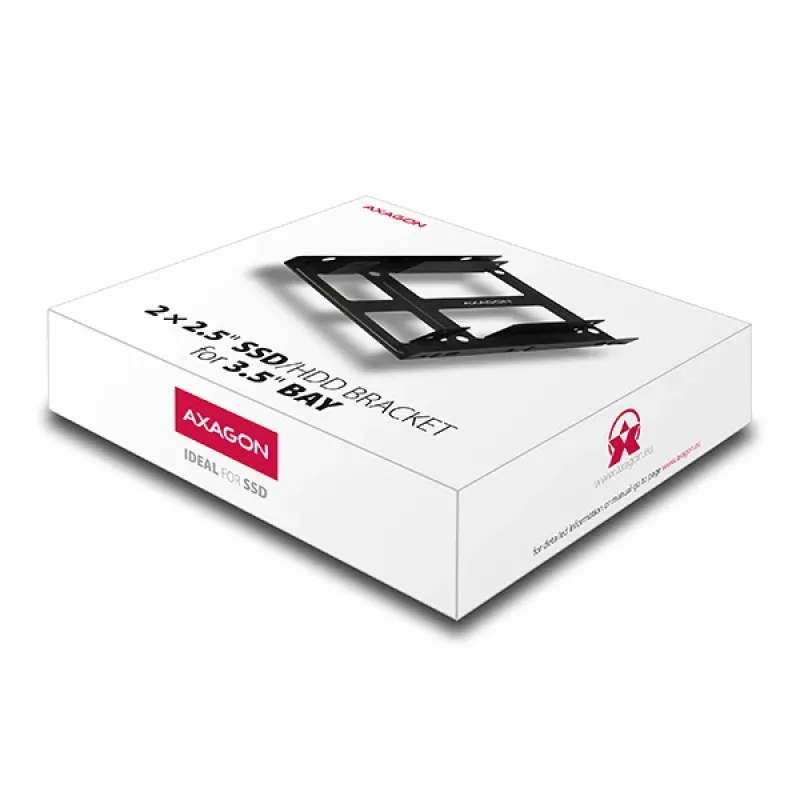 Axagon RHD-225 metalinis laikiklis 2x 2,5 colio HDD/SSD į 3,5 colio lizdą, su ventiliatoriaus tvirtinimu