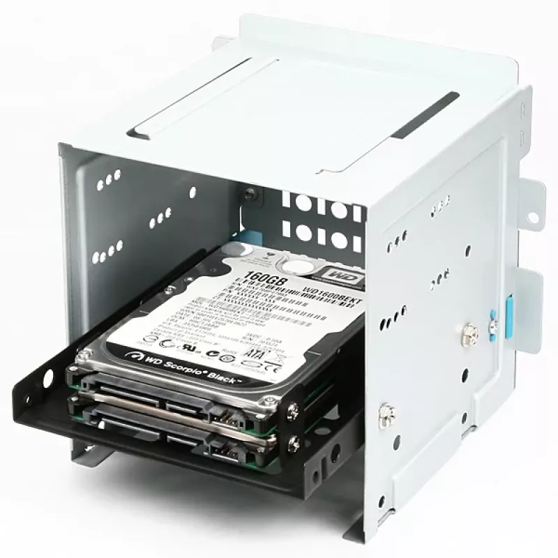Axagon RHD-225 metalinis laikiklis 2x 2,5 colio HDD/SSD į 3,5 colio lizdą, su ventiliatoriaus tvirtinimu