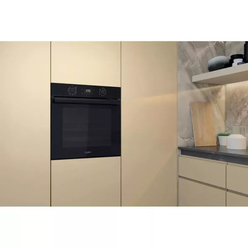 Įmontuojama elektrinė orkaitė WHIRLPOOL OMR58HU1B — 71 L, A+, hidrolitinis valymas, konvekcija, grilis, ištraukiami bėgeliai