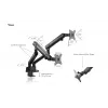 ICY BOX IB-MS314-T monitoriaus laikiklis, 81,3 cm (32 inch), stalviršinis, juodas