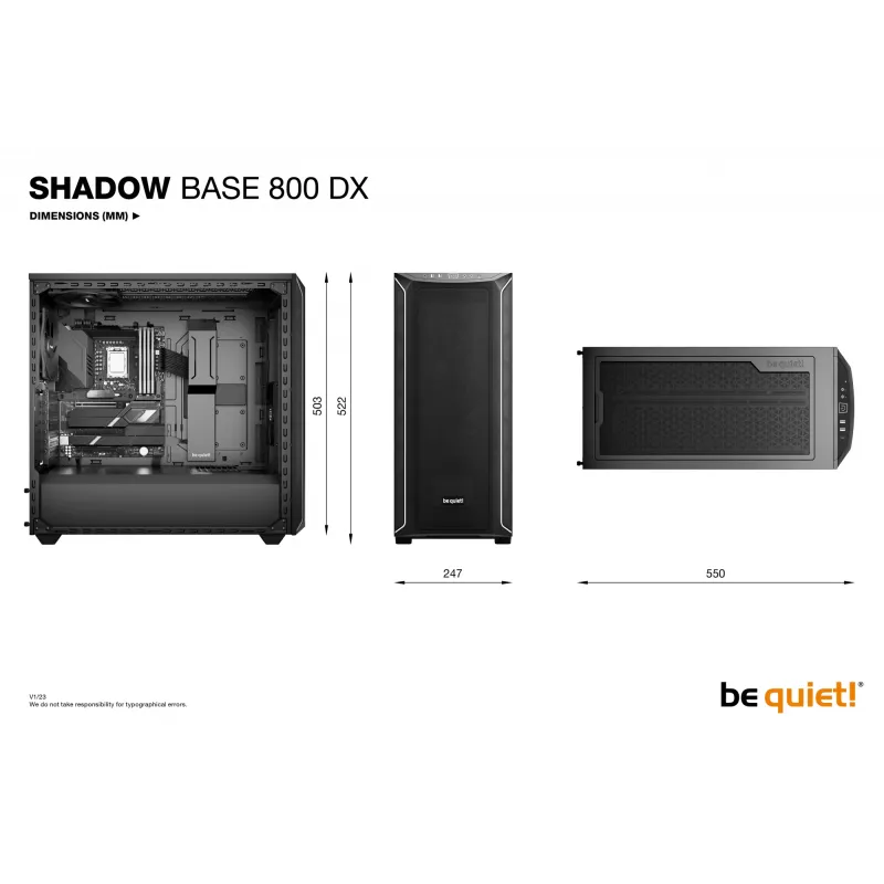 Korpusas be quiet! Shadow Base 800 DX Midi Tower Juodas