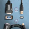 Axagon ADS-1PQN USB-A 2.0 – RS-232 DB9-M adapterinis laidas su FTDI lustu, 1,5 m