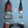 Axagon ADS-1PSN USB-A 2.0 – RS-232 DB9-M Prolific adapterio laidas 1,5 m – Juodas