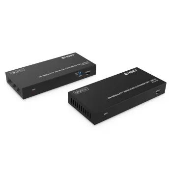 DIGITUS HDBaseT KVM Extender rinkinys - 150m 4K/60Hz USB 1.1 PoC IR juodas