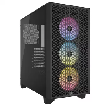 CORSAIR 3000D RGB AIRFLOW Juodas Vidutinis Bokštas Kompiuterio Korpusas
