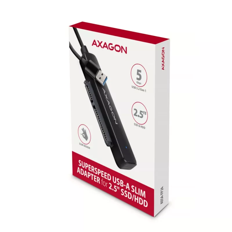 Axagon ADSA-FP2A sąsajos adapteris USB 3.2 Gen 1 SATA vyriškas juodas