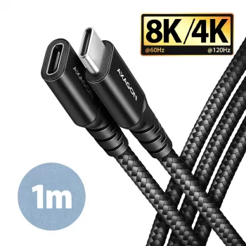 Axagon BUCM32-CF10AB SPEED+ USB-C USB 20Gbps ilginimo kabelis 1 m