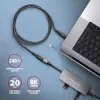 Axagon BUCM32-CF10AB SPEED+ USB-C USB 20Gbps ilginimo kabelis 1 m
