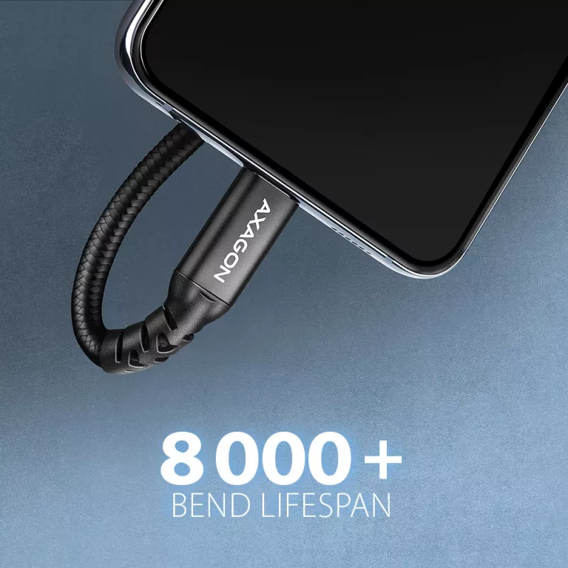 Axagon BUCM32-CF10AB SPEED+ USB-C USB 20Gbps ilginimo kabelis 1 m