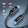 USB-C laidas Axagon BUCM2-CM30AB, 3 m, PD 240W, 5A, juodas pintas