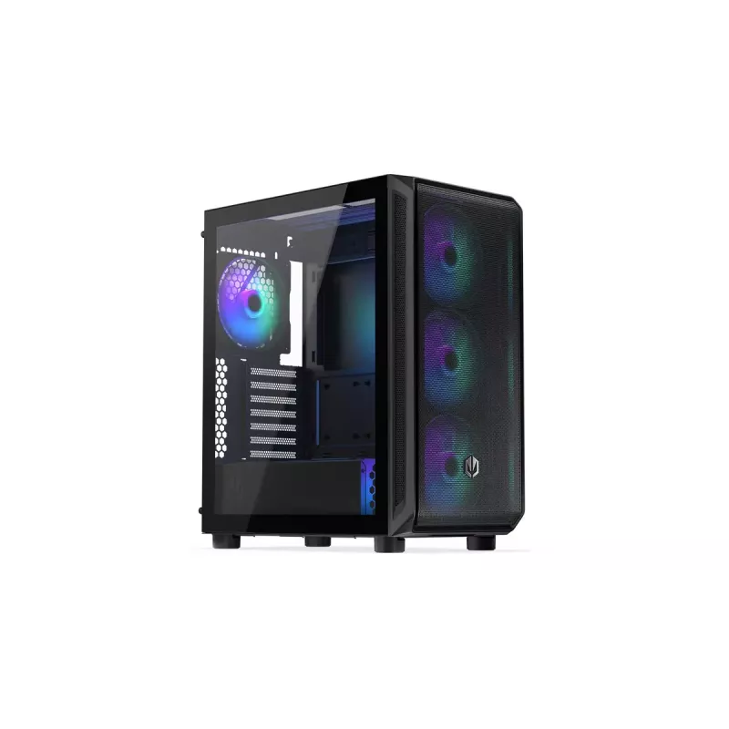 Korpusas ENDORFY Arx 500 ARGB ATX Juodas — grūdintas stiklas, ARGB, ATX, maks. GPU 350 mm, aušintuvo aukštis 179 mm, 7 išplėtimo lizdai