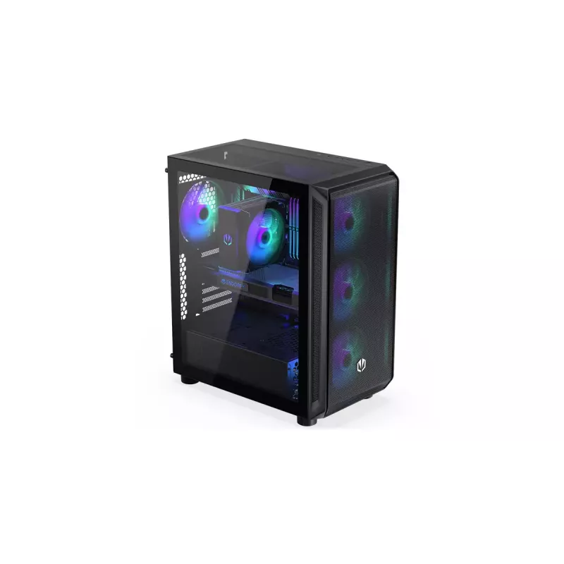 Korpusas ENDORFY Arx 500 ARGB ATX Juodas — grūdintas stiklas, ARGB, ATX, maks. GPU 350 mm, aušintuvo aukštis 179 mm, 7 išplėtimo lizdai