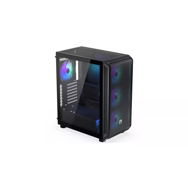 Korpusas ENDORFY Arx 500 ARGB ATX Juodas — grūdintas stiklas, ARGB, ATX, maks. GPU 350 mm, aušintuvo aukštis 179 mm, 7 išplėtimo lizdai