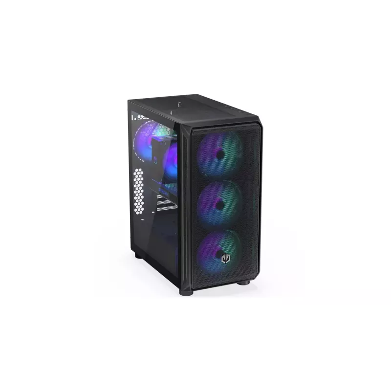 Korpusas ENDORFY Arx 500 ARGB ATX Juodas — grūdintas stiklas, ARGB, ATX, maks. GPU 350 mm, aušintuvo aukštis 179 mm, 7 išplėtimo lizdai