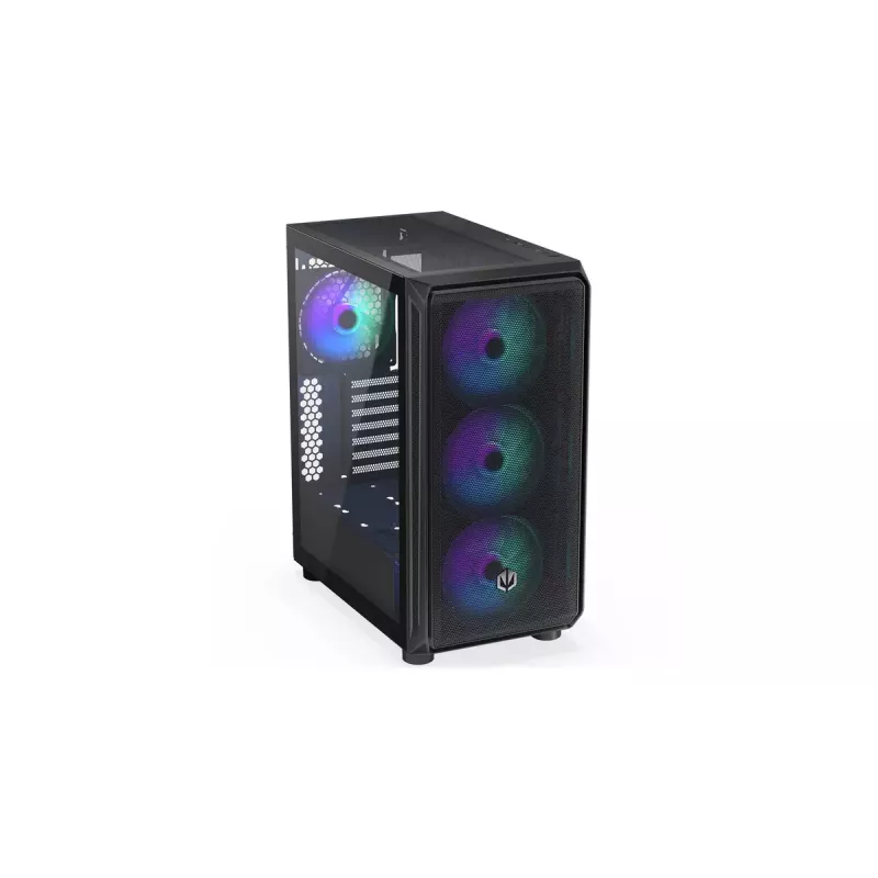 Korpusas ENDORFY Arx 500 ARGB ATX Juodas — grūdintas stiklas, ARGB, ATX, maks. GPU 350 mm, aušintuvo aukštis 179 mm, 7 išplėtimo lizdai
