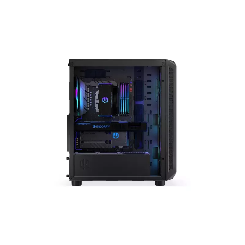 Korpusas ENDORFY Arx 500 ARGB ATX Juodas — grūdintas stiklas, ARGB, ATX, maks. GPU 350 mm, aušintuvo aukštis 179 mm, 7 išplėtimo lizdai
