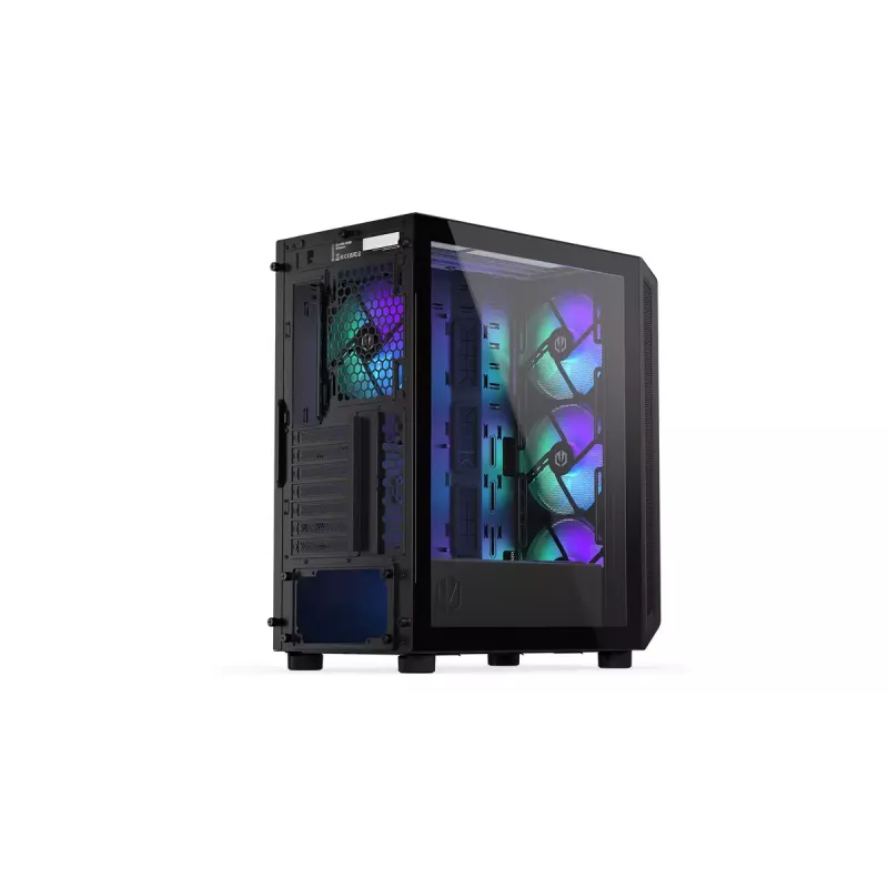 Korpusas ENDORFY Arx 500 ARGB ATX Juodas — grūdintas stiklas, ARGB, ATX, maks. GPU 350 mm, aušintuvo aukštis 179 mm, 7 išplėtimo lizdai
