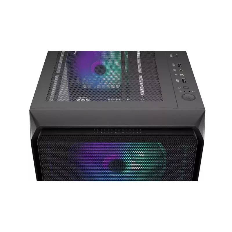 Korpusas ENDORFY Arx 500 ARGB ATX Juodas — grūdintas stiklas, ARGB, ATX, maks. GPU 350 mm, aušintuvo aukštis 179 mm, 7 išplėtimo lizdai