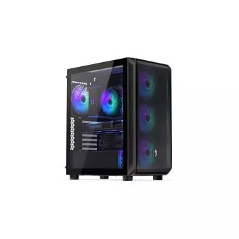Korpusas ENDORFY Arx 500 ARGB ATX Juodas — grūdintas stiklas, ARGB, ATX, maks. GPU 350 mm, aušintuvo aukštis 179 mm, 7 išplėtimo lizdai