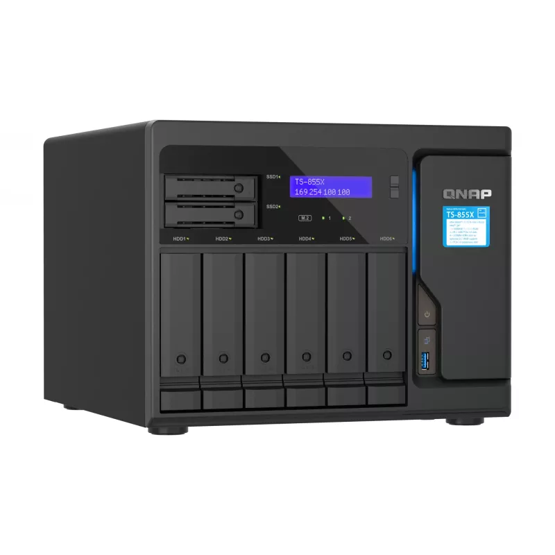 QNAP TS-855X SAN bokštinis Intel Atom® C5125 8 GB DDR4 0 TB QNAP QTS juodas