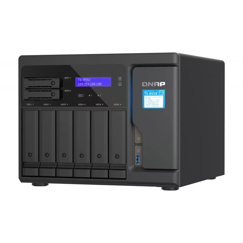 QNAP TS-855X SAN bokštinis Intel Atom® C5125 8 GB DDR4 0 TB QNAP QTS juodas
