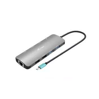 i-tec USB-C Metal Nano 2x Display Dock stotelė su Power Delivery 100 W