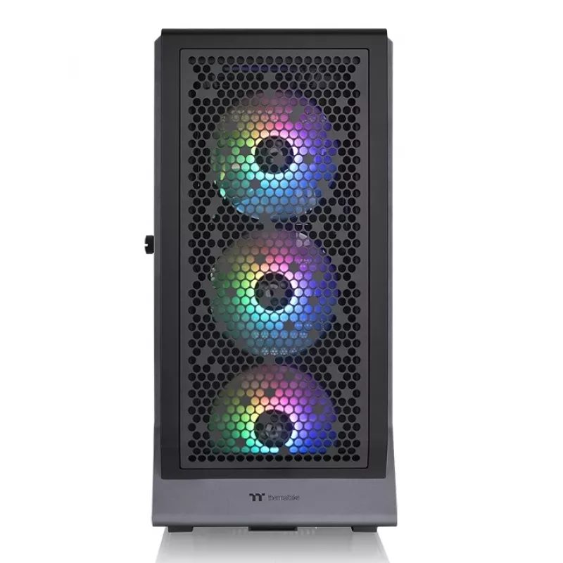 Thermaltake Ceres 500 TG ARGB Midi Tower kompiuterio korpusas, E-ATX, grūdintas stiklas, 3x 140 mm priekiniai ARGB ventiliatoriai, USB-C, juodas