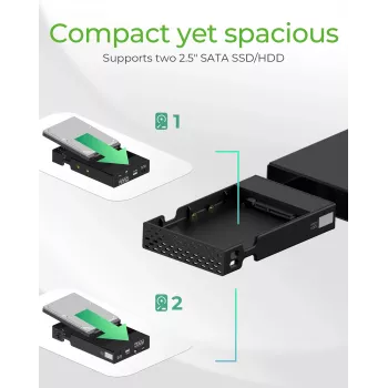 ICY BOX RAID dėklas 2x HDD/SSD USB 3.2 Gen 2 Type-C® / Type-A