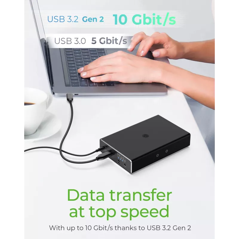ICY BOX RAID dėklas 2x HDD/SSD USB 3.2 Gen 2 Type-C® / Type-A