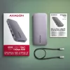 Axagon HMC-12GM2 USB 10Gbps centrinis mazgas, 3x USB-A, USB-C, HDMI, DP, RJ-45, M.2, SD/mSD, garsas, PD