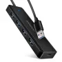 USB 3.2 kelioninis 4x USB-A 5Gbps stotelė Axagon HUE-C1A, USB-C maitinimo įvadas, 19 cm USB-A laidas