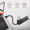 USB 3.2 kelioninis 4x USB-A 5Gbps stotelė Axagon HUE-C1A, USB-C maitinimo įvadas, 19 cm USB-A laidas