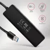 USB 3.2 kelioninis 4x USB-A 5Gbps stotelė Axagon HUE-C1A, USB-C maitinimo įvadas, 19 cm USB-A laidas