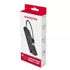 USB 3.2 kelioninis 4x USB-A 5Gbps stotelė Axagon HUE-C1A, USB-C maitinimo įvadas, 19 cm USB-A laidas