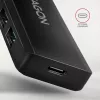 USB-C kelionių centras Axagon HUE-C1C, 4x USB 5Gbps, USB-C maitinimo įvadas, 19 cm kabelis