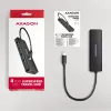 USB-C kelionių centras Axagon HUE-C1C, 4x USB 5Gbps, USB-C maitinimo įvadas, 19 cm kabelis