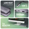 Axagon HMC-6GM2 USB 10Gbps šakotuvas USB-A USB-C HDMI M.2 SD/mSD PD 100W USB-C laidinis USB 3.2 Gen 2 (3.1 Gen 2) Type-C pilka