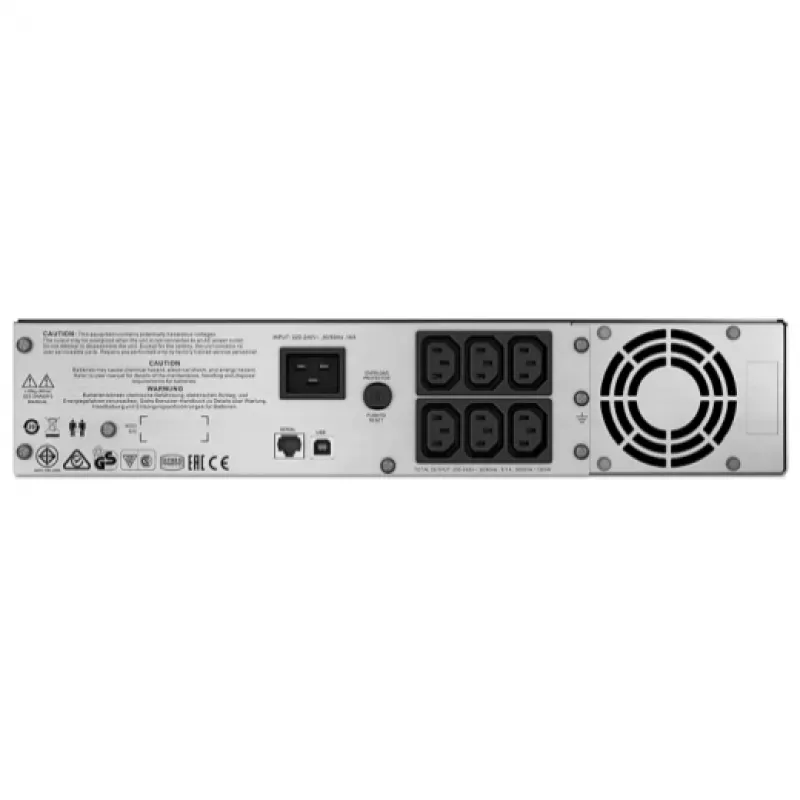 APC Smart-UPS C linijinis interaktyvus 2000VA, 2U stelažinis, 230V, 6x IEC C13, USB ir nuoseklioji sąsaja, AVR, grafinis LCD